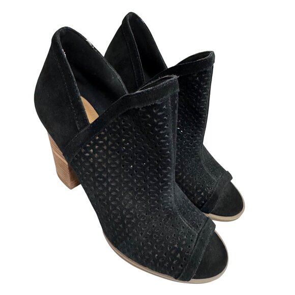 Lucky Brand Livey Bootie‎ black block heel leather 90s Y2K sz 8.5 - Picture 2 of 7